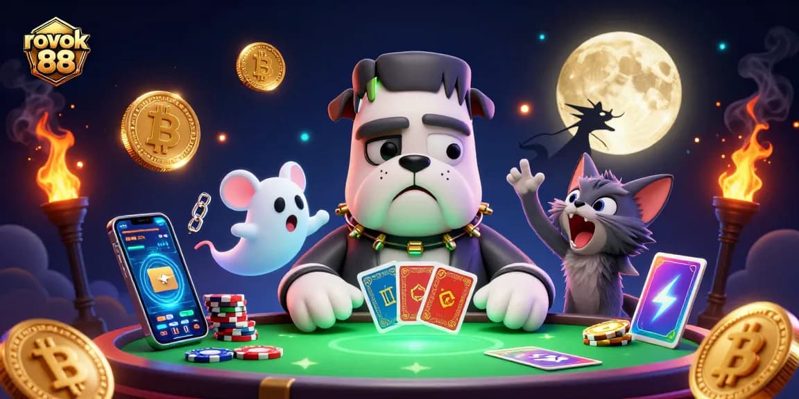 Engage with rokok 88 themed casino action featuring a unique Frankenstein bulldog dealer.