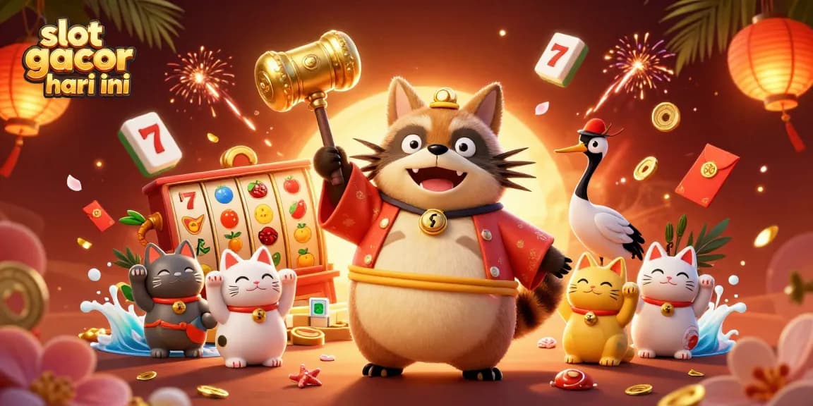 Experience the excitement of slot gacor hari ini with colorful characters and vibrant casino elements.