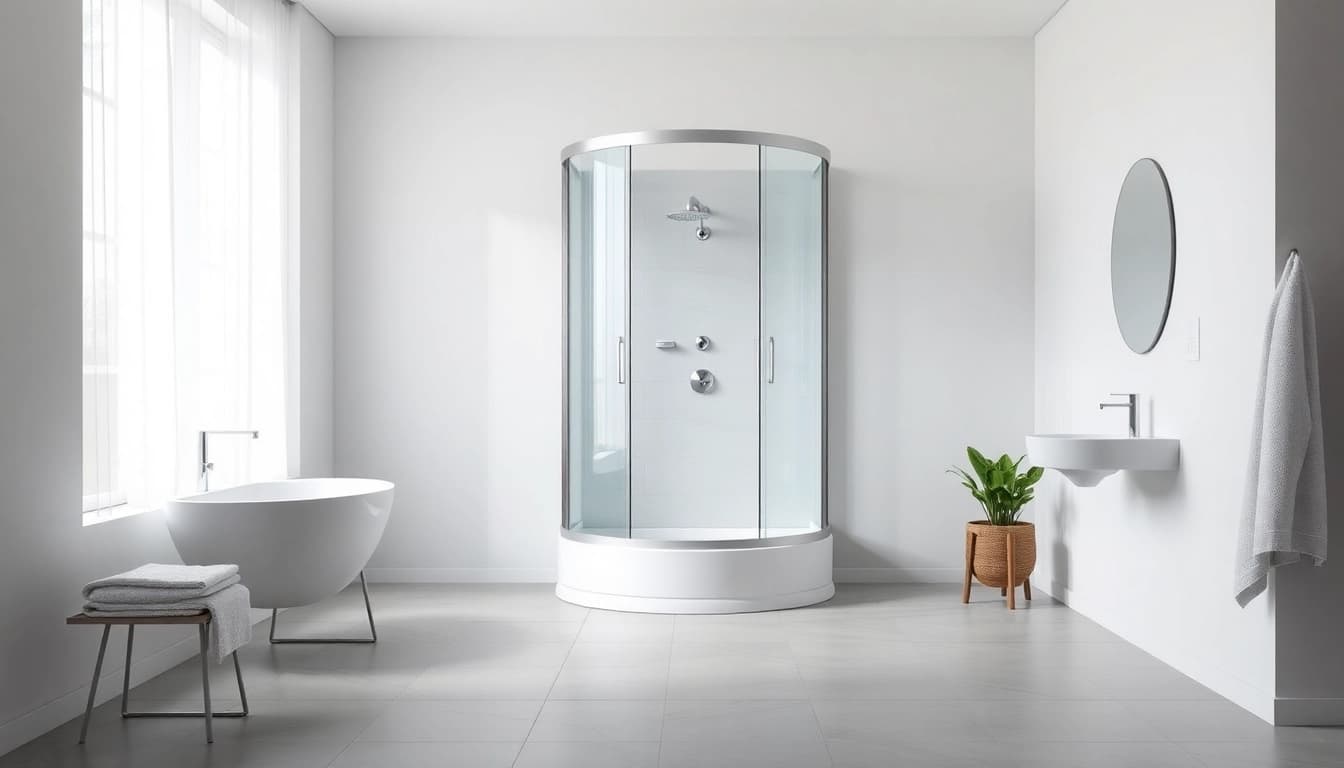 Die sonni Duschkabine 90x90 im modernen Badezimmer-Design präsentiert Stil und Funktionalität.