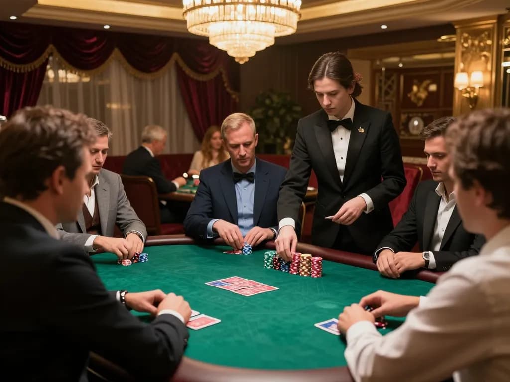 Players engaged in high-stakes poker at https://nk88vina.app/, showcasing strategic gameplay and luxury.