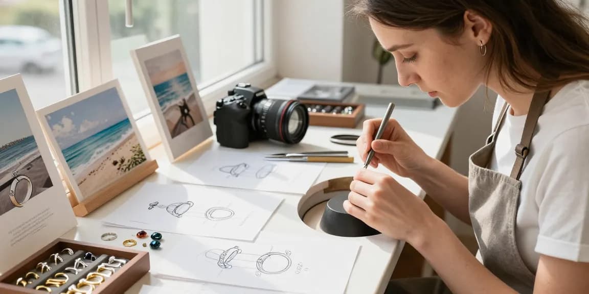 Custom engagement ring UK crafted in an elegant jewellery studio with artisan jeweller and design elements.