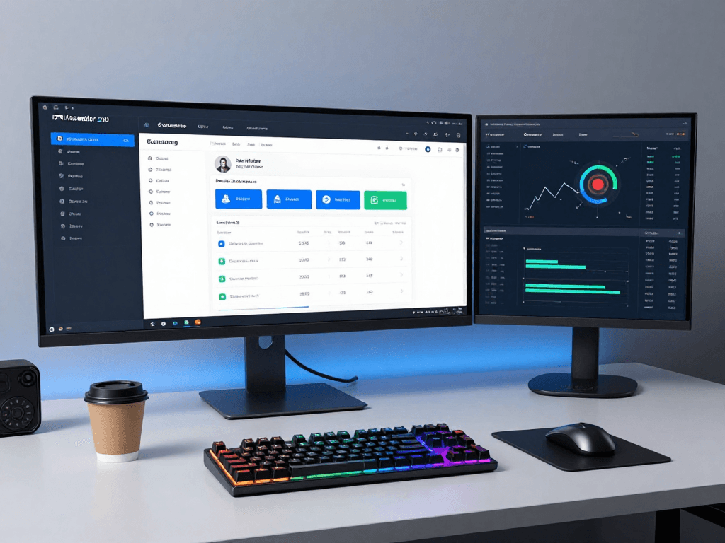 IPTV reseller panel dashboard showcasing user-friendly software for managing subscriptions and credits, reflecting advanced cloud computing technology.