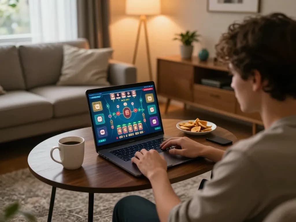 Tài xỉu online gameplay displayed on a laptop, showcasing an engaging home gambling experience
