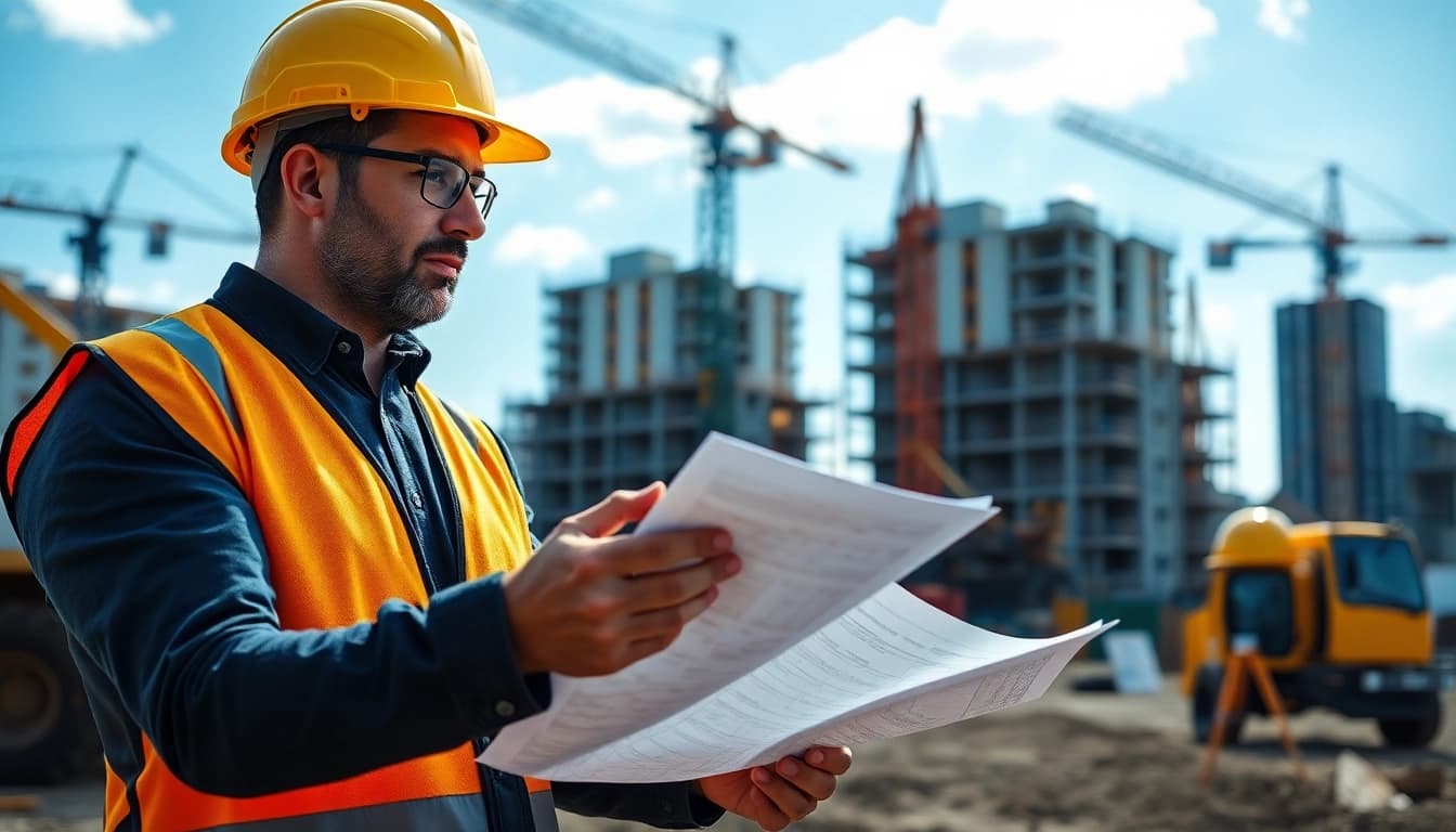 New Jersey Construction Manager overseeing a construction site, showcasing expertise and professionalism.