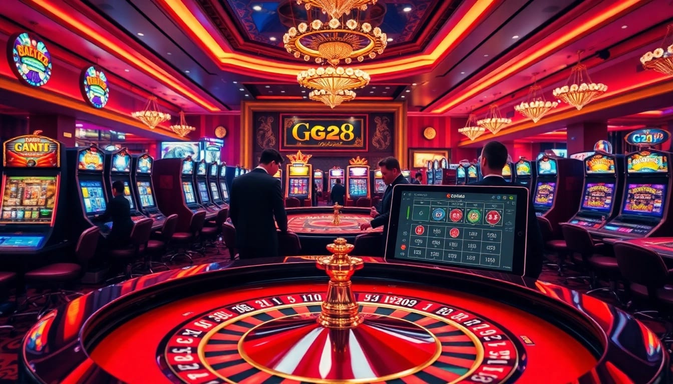 Exciting G28 casino scene featuring roulette and vibrant gaming atmosphere.