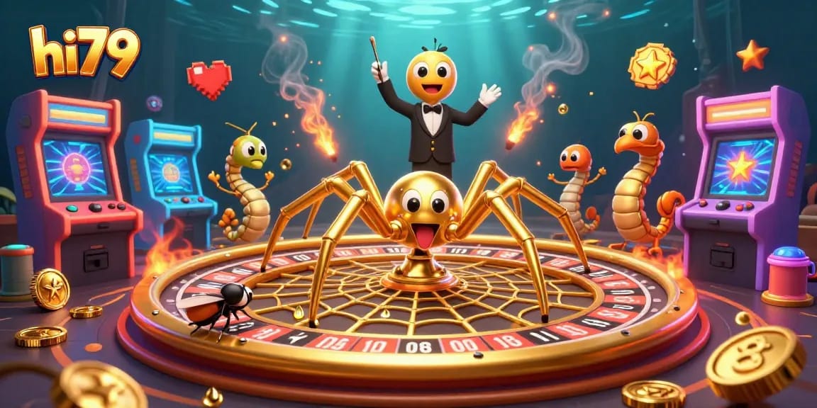 Experience thrilling bets with hi79 at a vibrant, animated casino scene featuring dynamic characters.