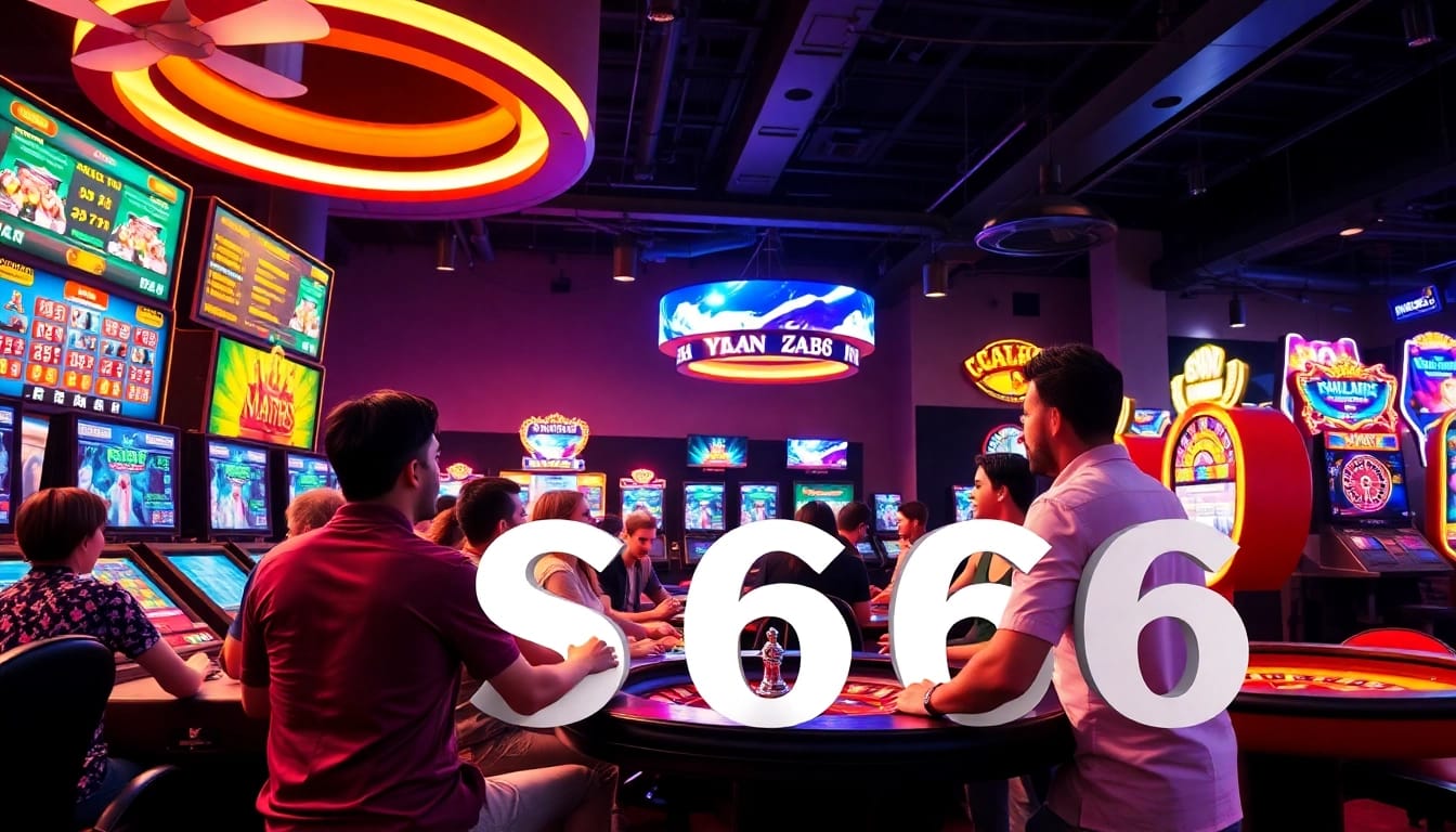 Dynamic gaming scene showcasing S666.nyc; players engaged in casino games with vibrant visuals.