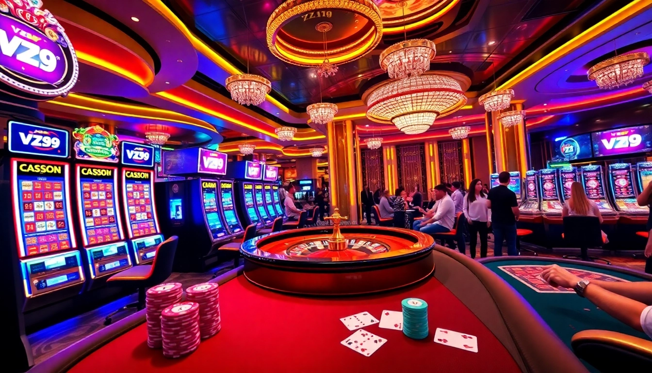Experience the excitement of Vz99 casino with lively gameplay and luxurious casino atmosphere.