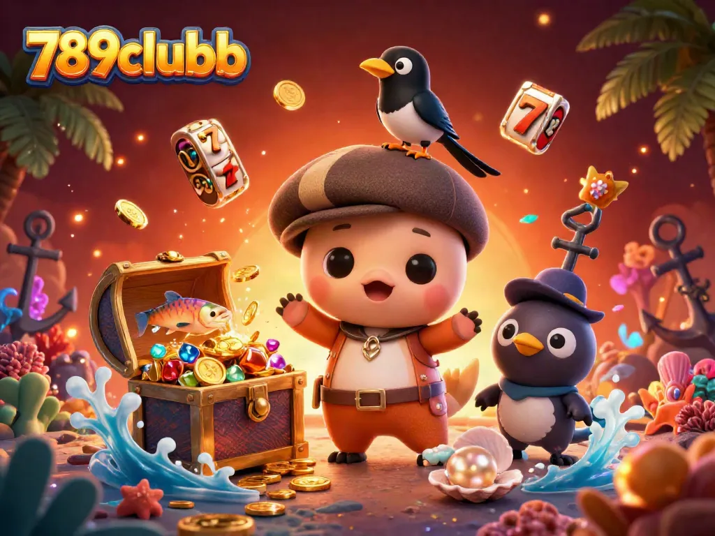 Win big with 789clubb as Nessie and friends celebrate in an action-packed casino scene.