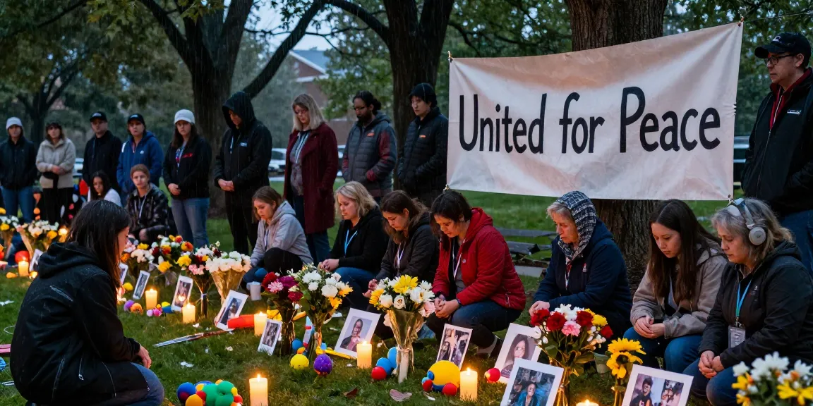 Candlelight vigil honoring victims of the Colorado School Shooting with community support.