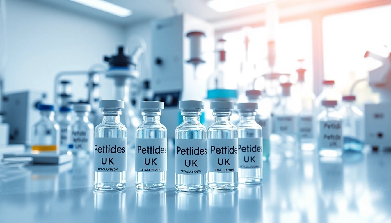 Experiment with Peptides UK in a high-tech lab setting with modern equipment.