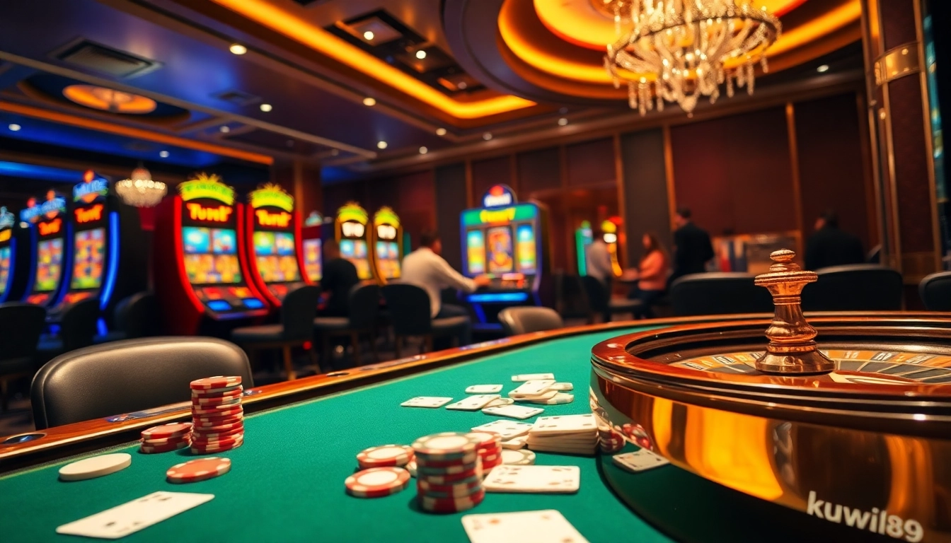 Kuwin789 players enjoying an engaging casino experience with poker and slots.
