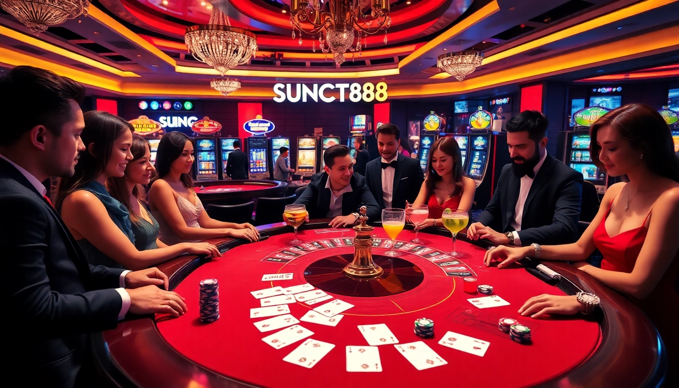 Experience the excitement of gambling at SUNCITY888 with vibrant casino games and elegant decor.
