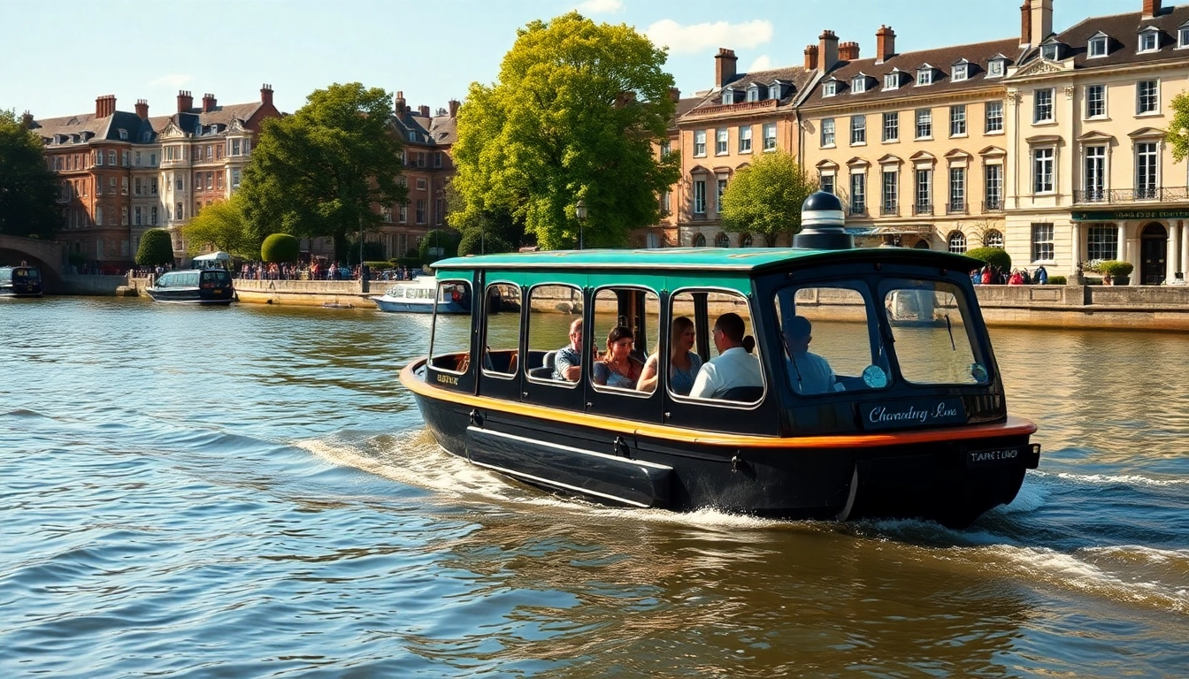 Thriving river taxi on the Thames Ditton reflecting the vibrant scenery and historical architecture.