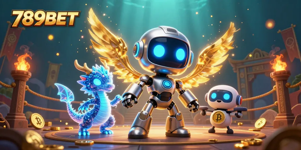 Engage in the thrilling world of 789BET with vibrant casino elements and dynamic characters.