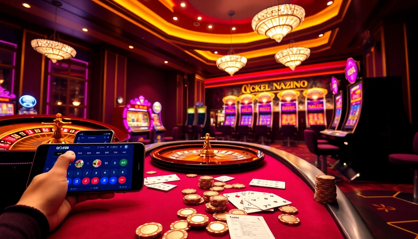 Experience the excitement of QQ88 with vibrant casino gaming and betting elements.