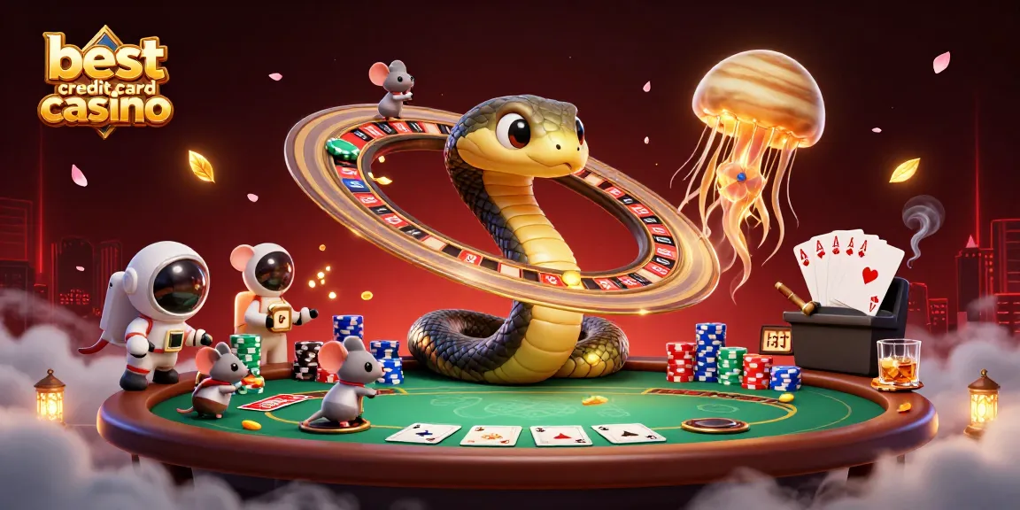 Experience the excitement at the best credit card casino with a whimsical 3D cosmic betting scene.