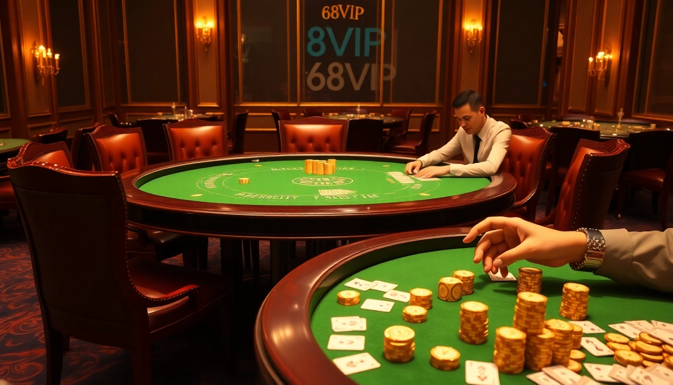 Experience the thrill of 68VIP casino games with luxurious tables and vibrant action.