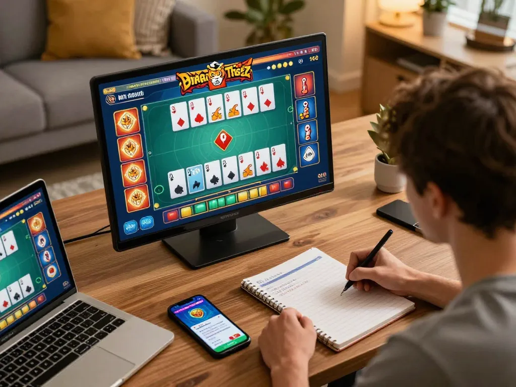 Engaging moment at SHBET COM online casino, player making strategic bets in Dragon Tiger game