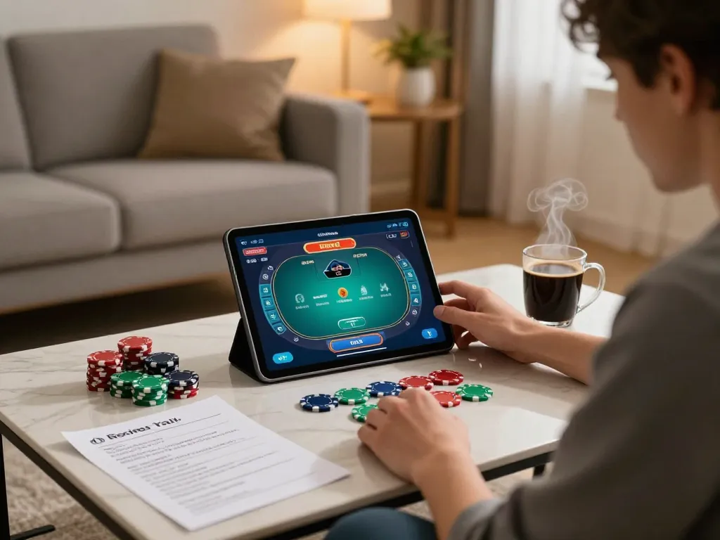 Engage in strategic gameplay as you tải hitclub on your tablet in a cozy home setting.
