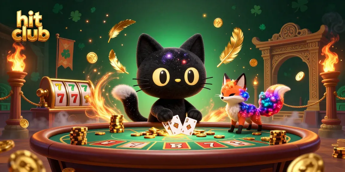 Immerse in the hit club atmosphere with a black hole cat and nebula fox amidst a rich casino scene.