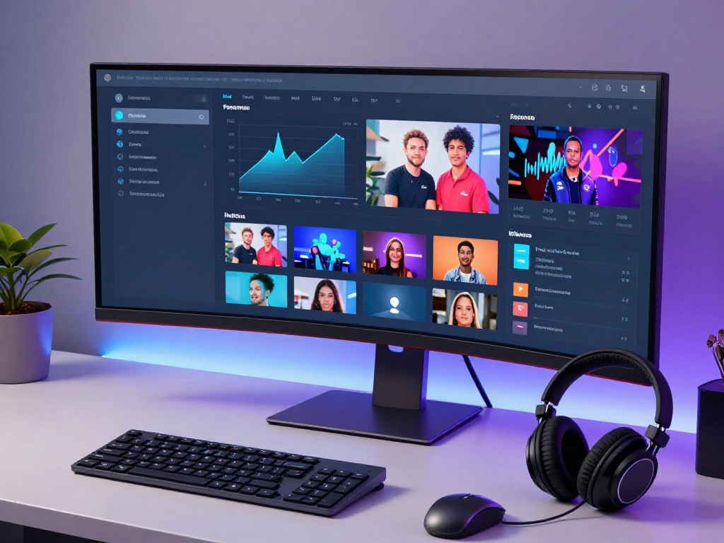IPTV panel interface displayed in a modern developer workspace, showcasing cloud computing analytics and advanced software tools.