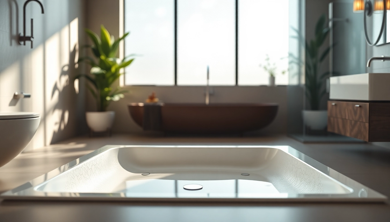 Showcase stunning elegant shower bases in a stylish bathroom setting.