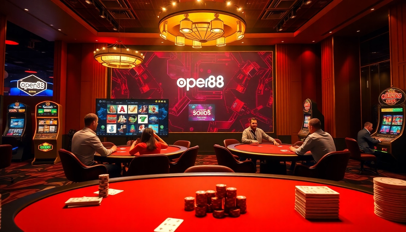 Experience the excitement at open88's online casino with engaging gaming visuals and sleek interfaces.