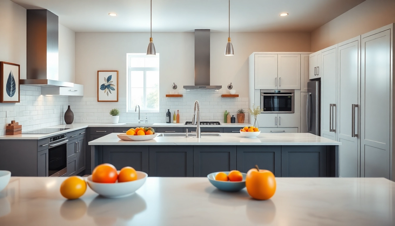 Revitalize your space with a kitchen remodel near me showcasing modern design and natural light.