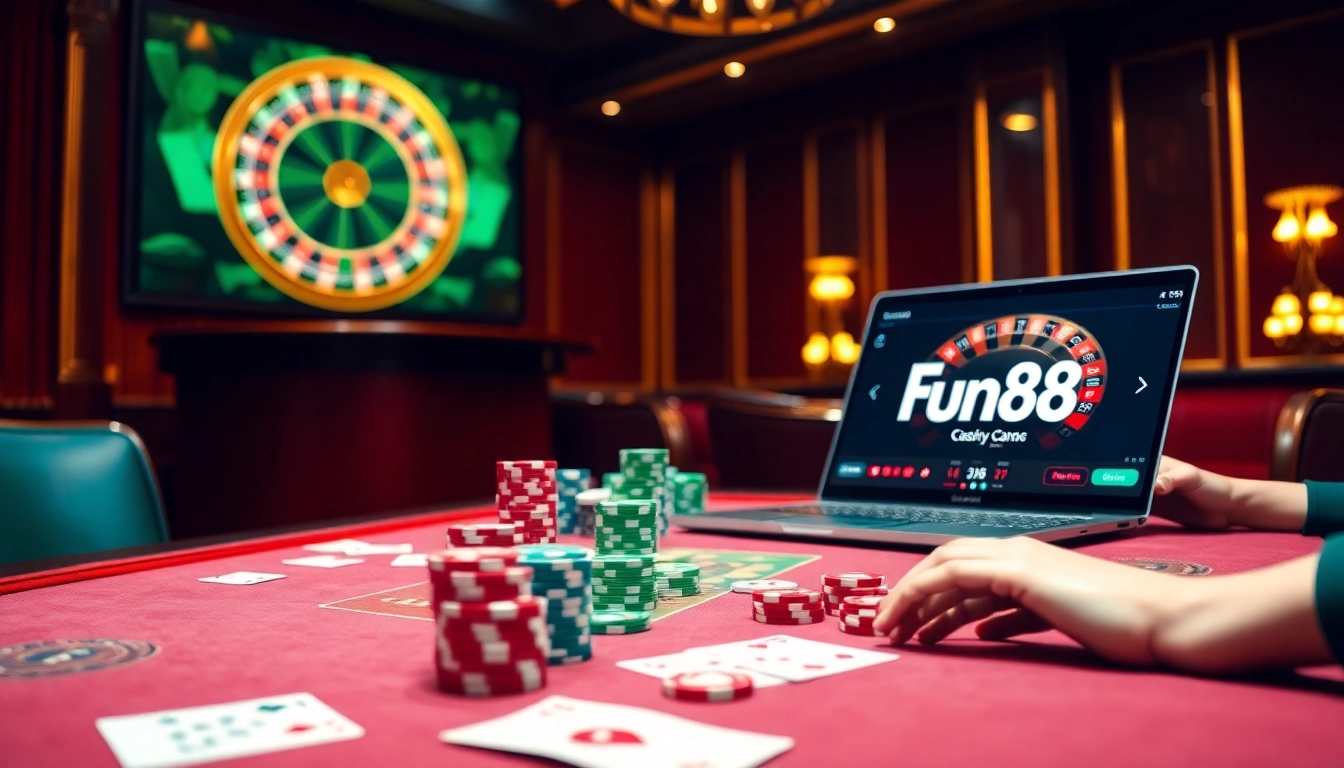 Gamble strategically and explore the fun88 link in a luxurious casino environment with exciting game tables.