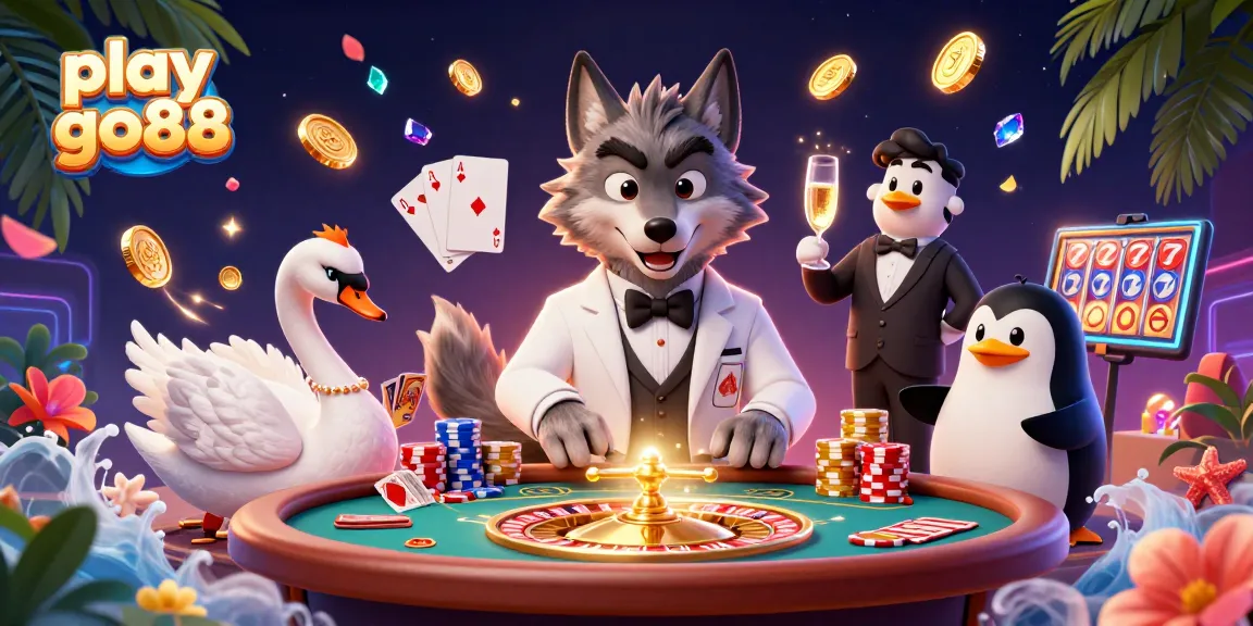 Engage in thrilling gameplay as you play go88 at a vibrant 3D casino featuring charismatic characters and exciting game elements.