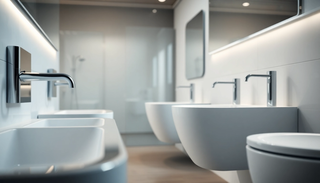 Erleben Sie sonni sanitär Produkte in einem eleganten Baddesign mit modernen Armaturen.