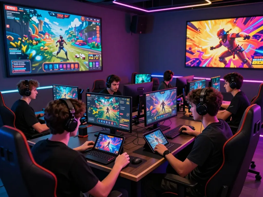 Diverse players enjoying an exciting gaming experience at B52 online platform with colorful graphics.