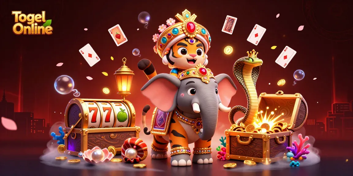 Engage with Togel Online through vibrant gaming elements in this captivating illustration.
