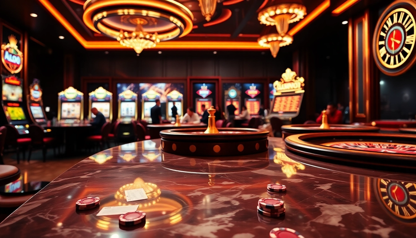 Alo789 brings thrilling poker and roulette action to life in a luxurious online casino setting.
