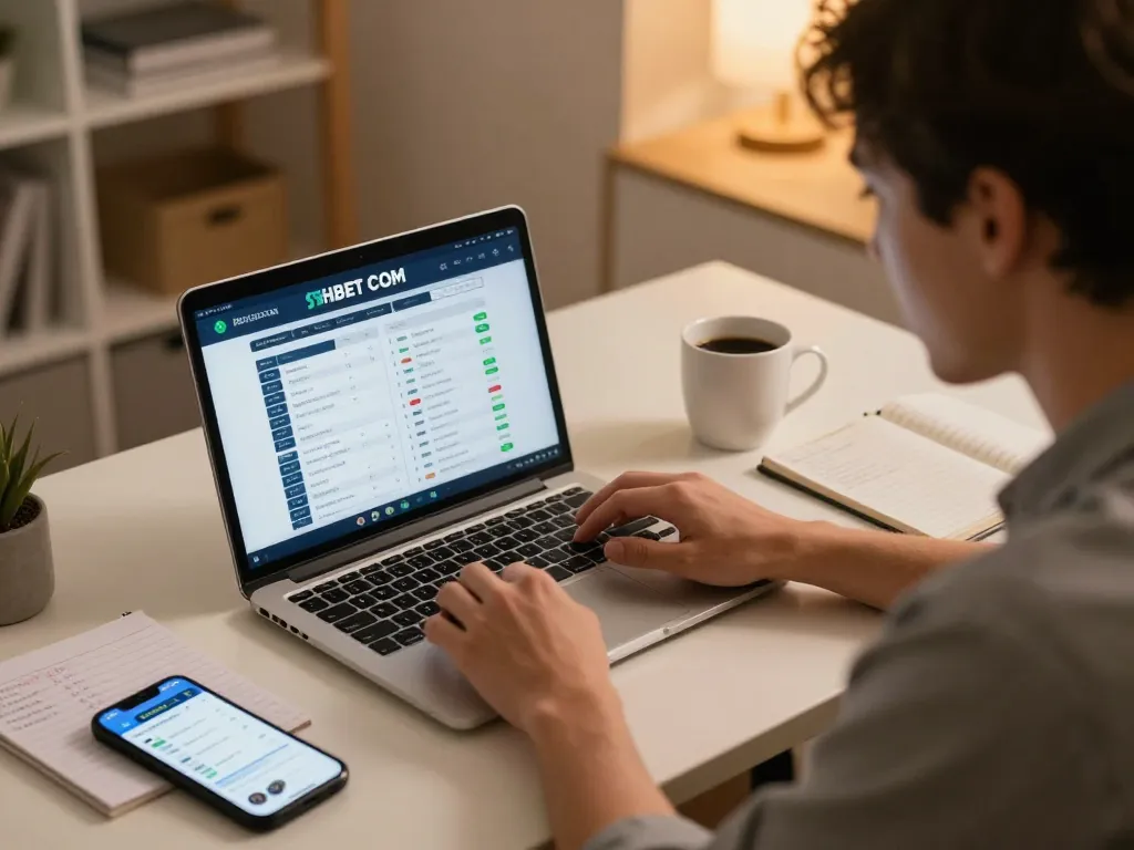 Engaging with SHBET COM through online sports betting, showing exciting odds and user strategy notes.