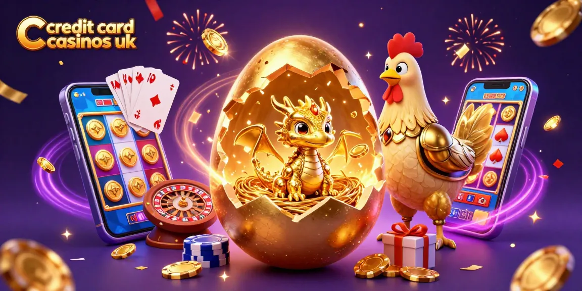 Experience dynamic gameplay at credit card casinos uk with a golden dragon emerging from a poker chip nest.